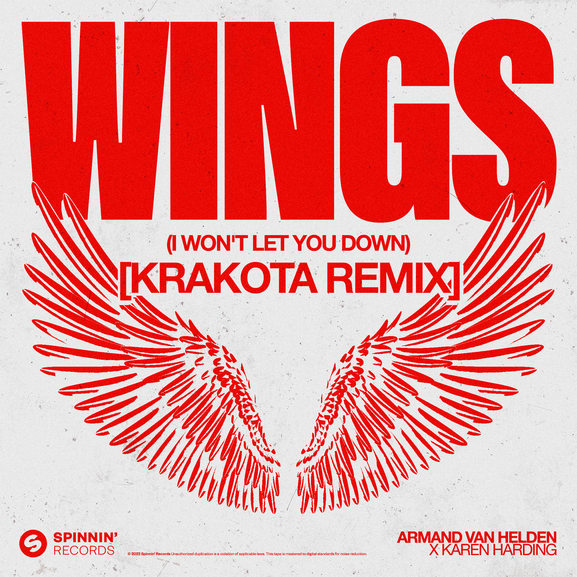 øjeblikkelig Ledningsevne Undvigende Armand Van Helden x Karen Harding - Wings (I Won't Let You Down) [Krakota  Remix] | Spinnin' Records | Spinnin' Records